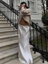 Lace-Up High Waist Fashion Long Skirt Women Drawstring Loose Casual Solid Patchwork Fashion Streetwear Female Maxi Skirt